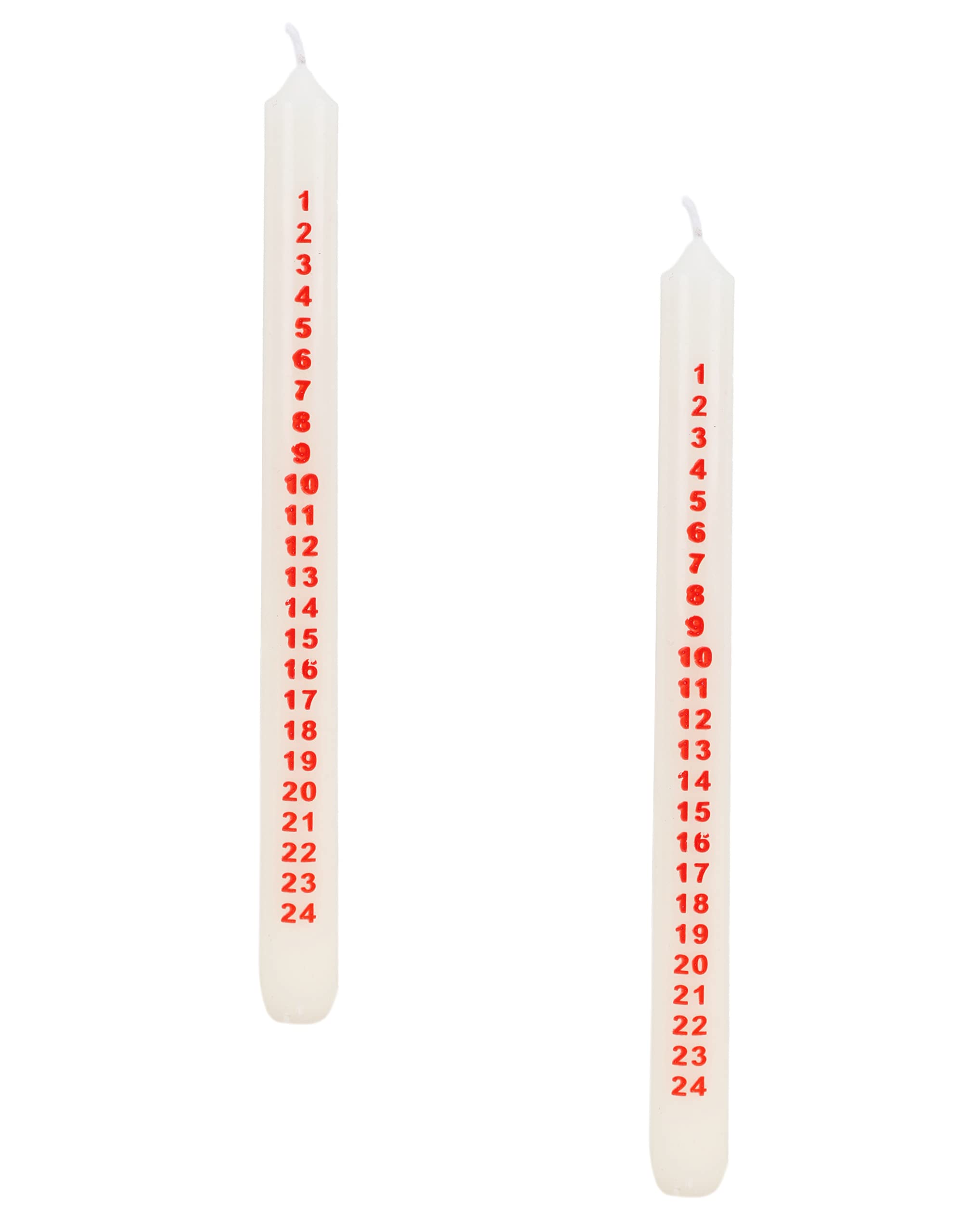 Christmas Concepts® Pack of 2-25cm Christmas Advent Candle – Traditional Countdown to Christmas (Ivory)