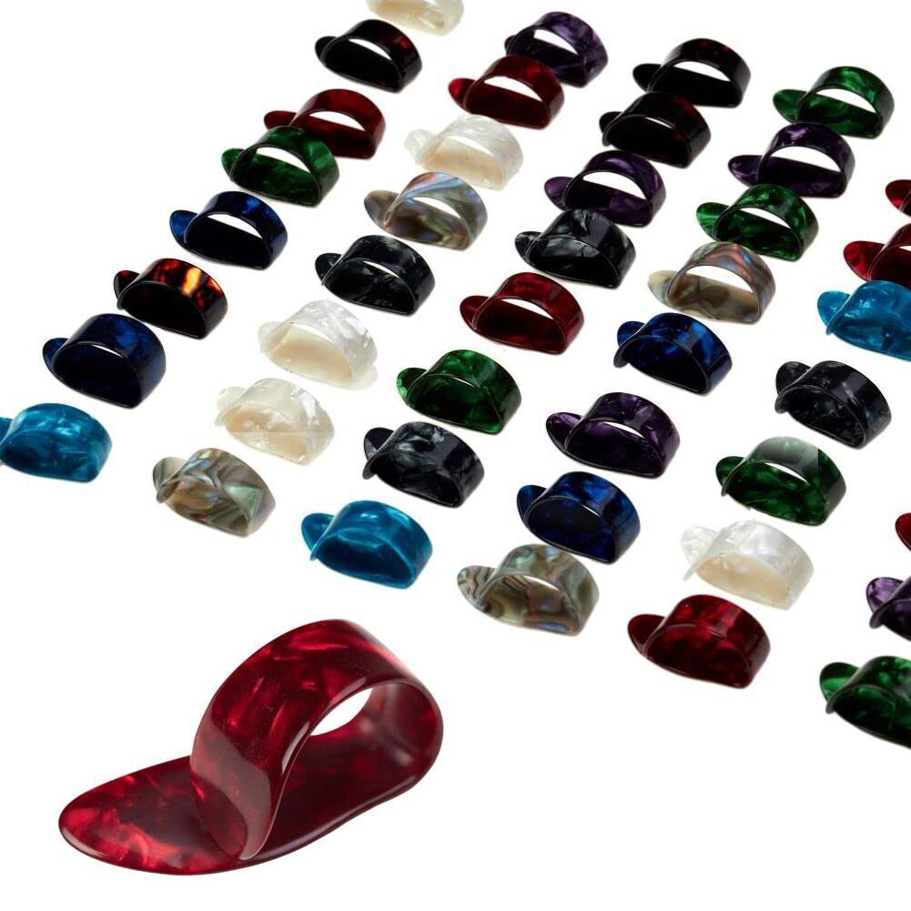 Thumb Finger Picks, Medium, Flat Thumbpicks Celluloid Guitar Thumb Picks for Acoustic Guitar For Music Lover (48pieces) (XG05)