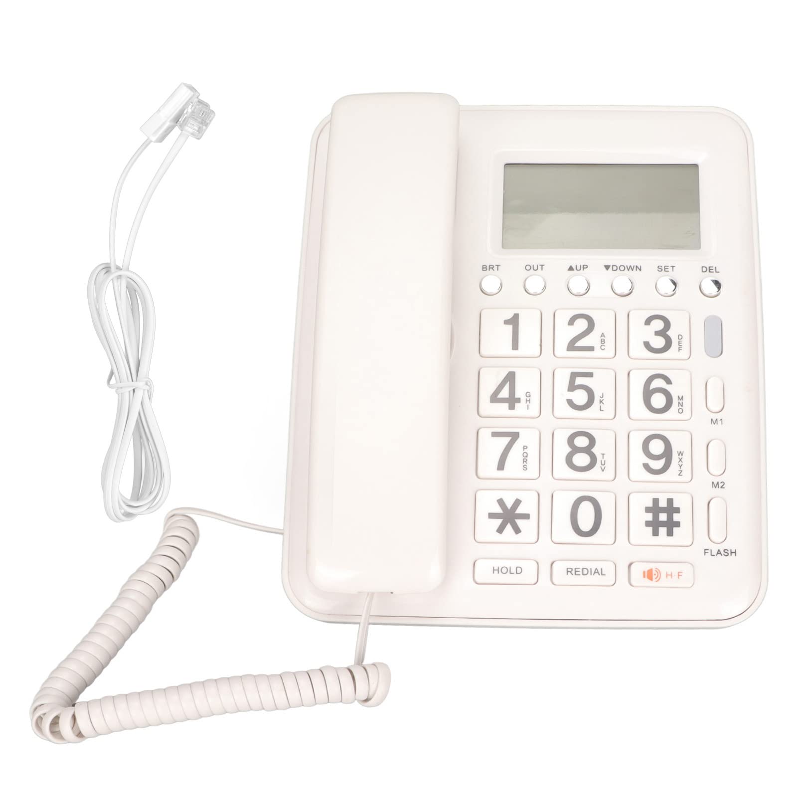 Zunate Desktop Corded Telephone, Large Button Wired Landline Phone with Caller ID Display,with Blue Screen, 2 Sets of Shortcut Keys, Caller ID, Full Hands Free Hotel/Office Fixed Landline(white)