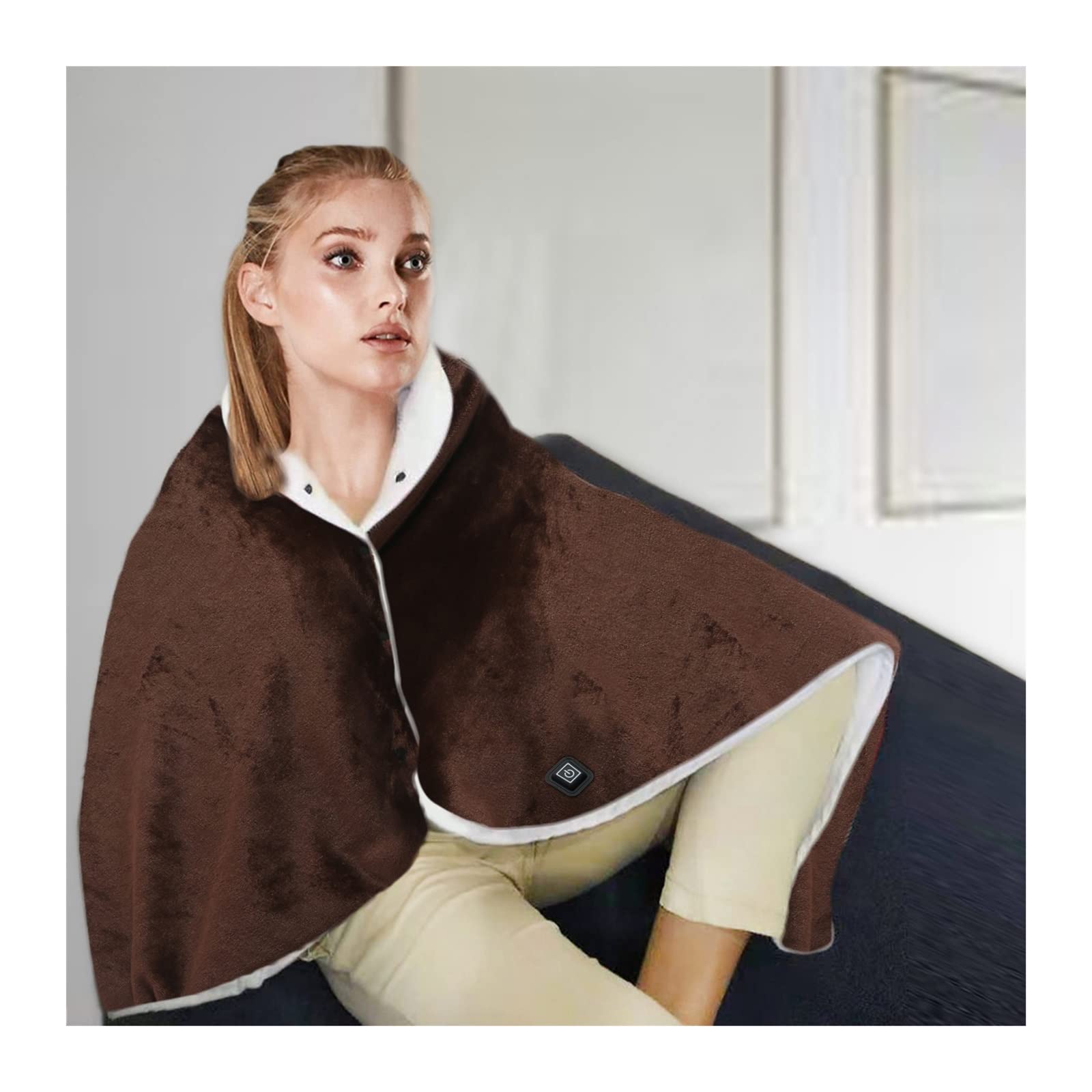 Coperta riscaldata elettrica USB Coperta riscaldata sulla Spalla Coperta elettrica con Protezione dal Freddo con impostazioni di Temperatura a 3 stadi Piccola Coperta elettrica scaldaletto