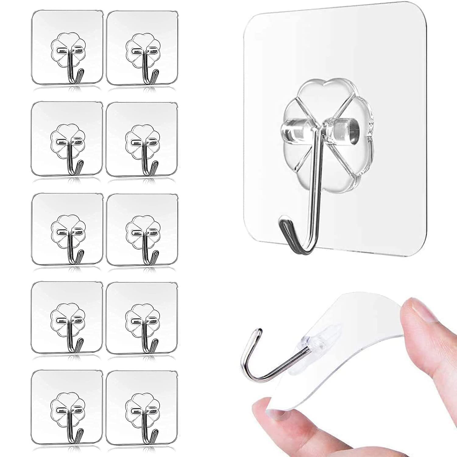 LIJIE Wall Hooks for Hanging Strong - 12Pcs Hooks for Wall Without Drilling- Wall Hangings Hooks Adhesive/Wall Hanger for Clothes/Wall Hook, Clips, Sticker for Cloth Hangers (Pack of 12) (B0C7MJGRDB) Amazon Price History, Amazon Price Tracker