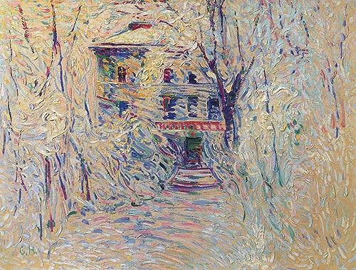 Peinture sur toile Nordique Curt Herrmann 60x90cm villa d'hiver