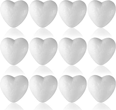 Foam Balls,12 Pack Heart Foam Ball Smooth Polystyrene Foam Balls Foam Balls for Arts and Crafts, Sculptures, Floral Arrangements, Modeling 4 Inches