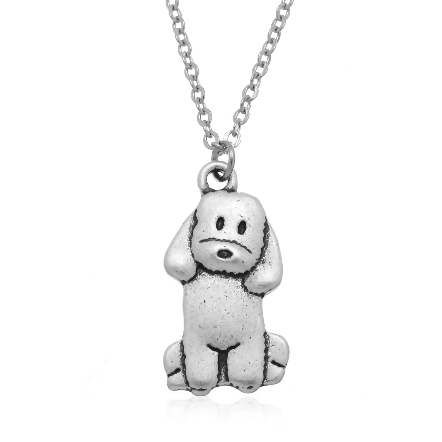 PammyJDog Jewelry - Puppy Necklace For Girls and Women, 17.5 inches, Metal