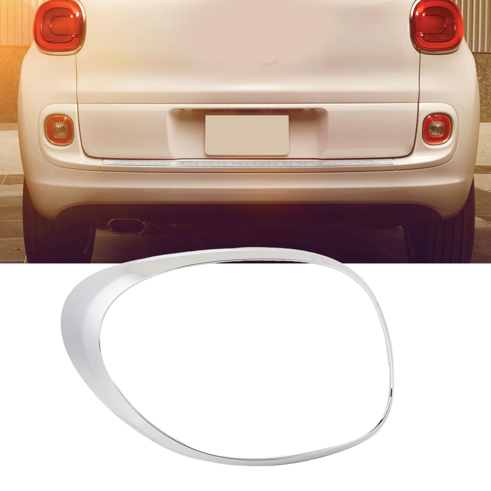 Qqmora Anello di Finitura del Fanale Posteriore Cromato Elegante Cornice Decorativa di Ricambio per Modelli 500L 2014 2018 Il Design in Plastica Ad Alta Resistenza Migliora la Pro (A sinistra: