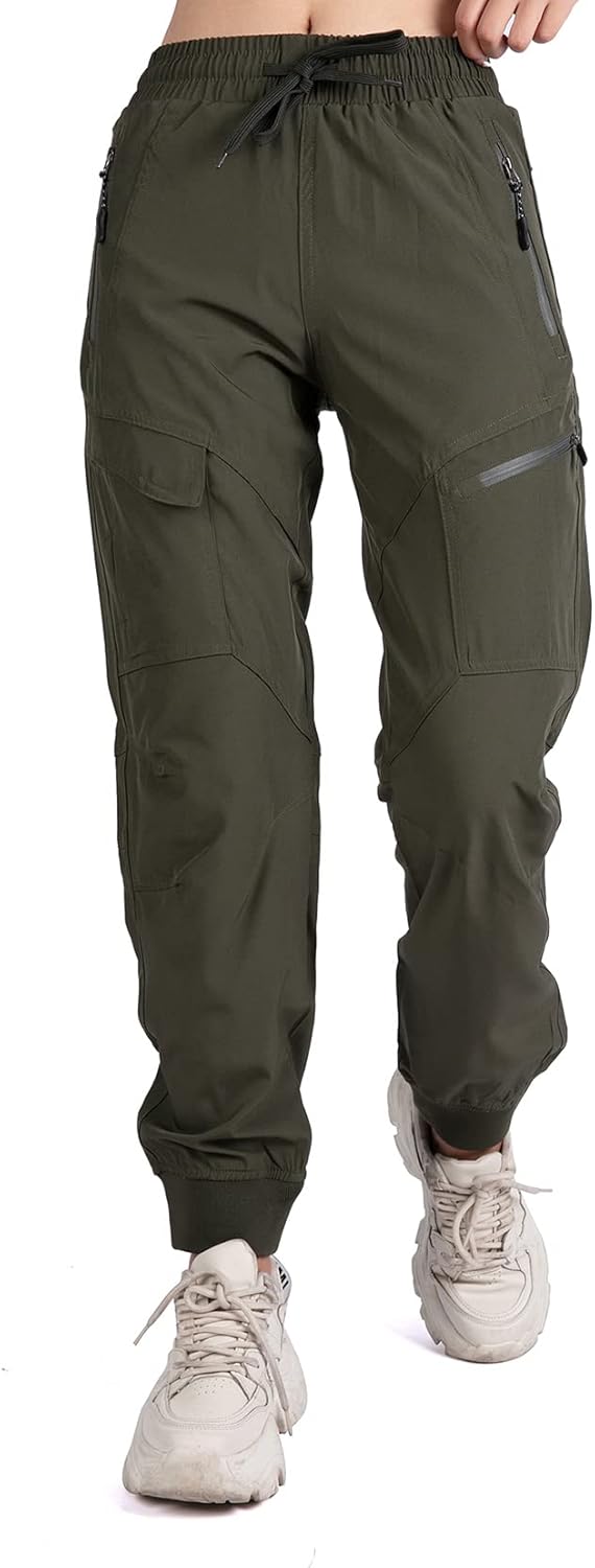 Women's Cargo Joggers Workout Pants Outdoor Lightweight Quick Dry Athletic Travel Hiking Pants
