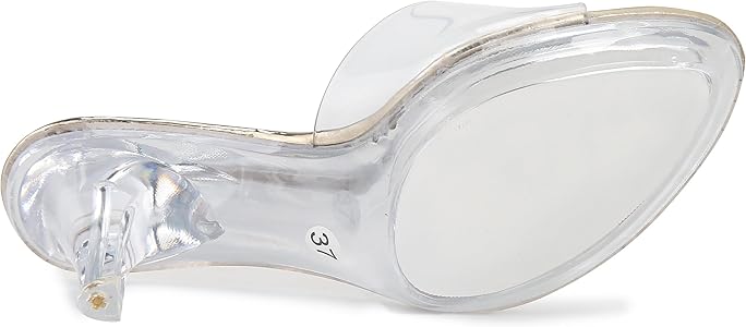 Amazon.com | NBUUNBU Clear Heels for Women Silver Black