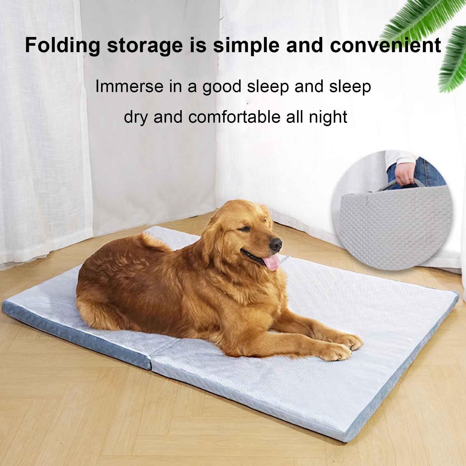 Alfombrilla Refrescante para Perro, Cama Refrescante para Perros, Seda De Hielo Manta Enfriamiento para Mascotas, Camas Perro Ortopédica,Azul,L