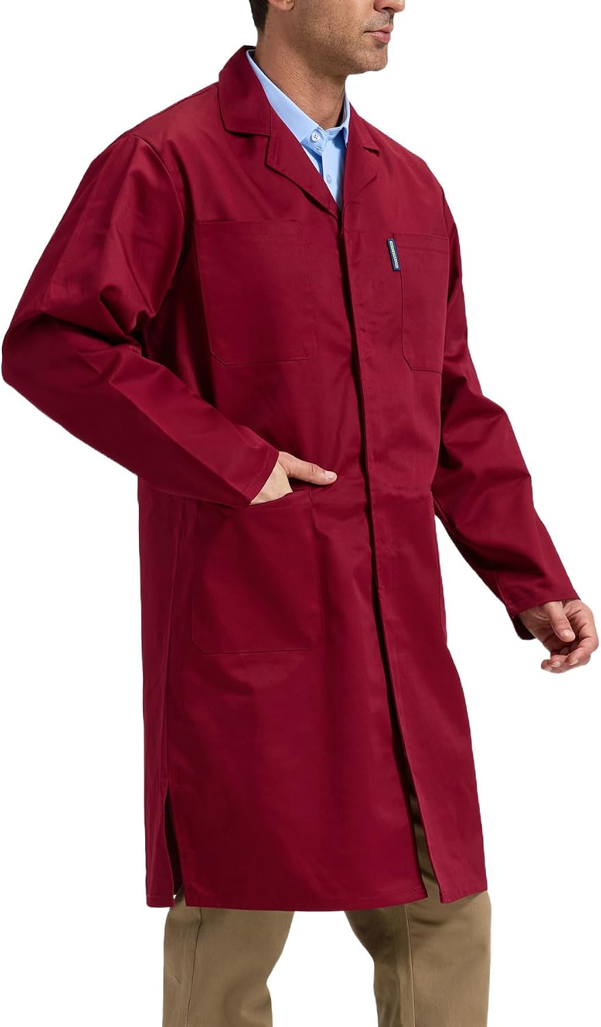 Work Shop Coat for Men Chemist Lab Coat Workwear Long Jacket for Mechanic
