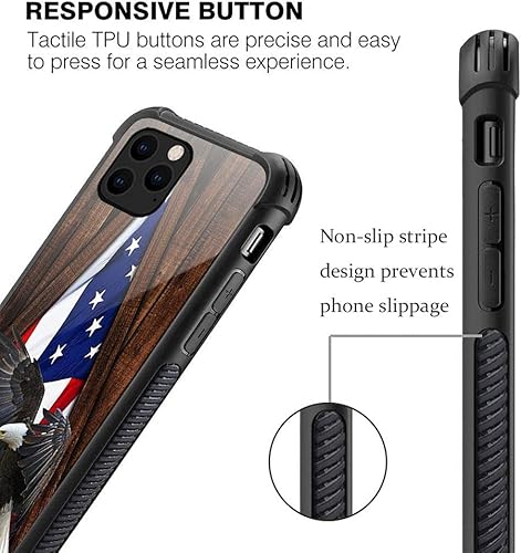 Miniatura 3 de DJSOK Funda compatible con iPhone 11 Pro Max, funda de bandera estadounidense de águila para iPhone 11 Pro Max, fundas para hombres y niñas, a