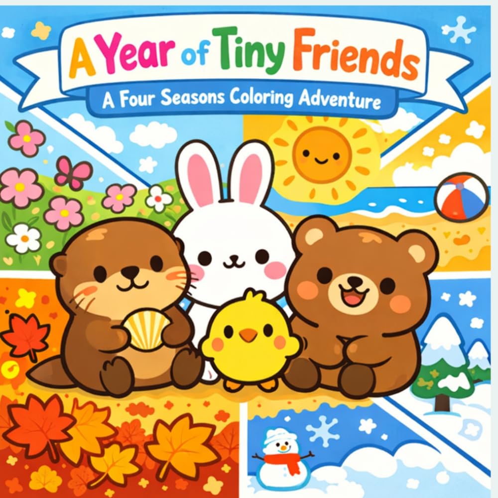 A Year of Tiny Friends – A Four Seasons Coloring Adventure