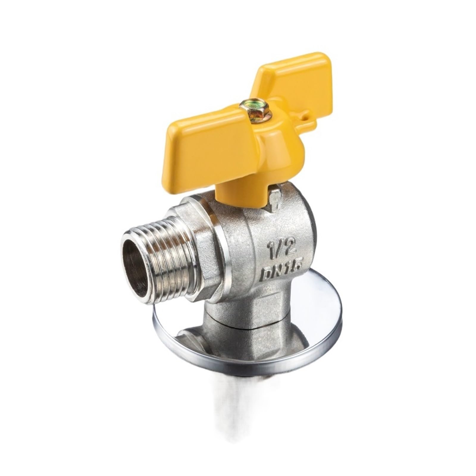 Vanne d'angle de gaz de 1/2" installée dans votre cuisine moderne pour plaques de cuisson