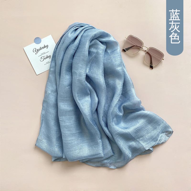 Wander Agio Womens Chiffon Shawl Party Wraps Evening Dress Bridesmaid Long Linen Scarves for Wedding Pearl Gloss Finish2