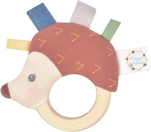 Ethan The Hedgehog - Sonajero de peluche con mordedor de goma natural