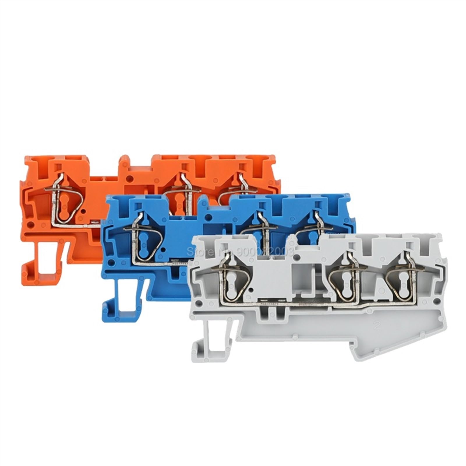 Connecteur de Rail Din ST4-TW, cage à ressort, 3 contacts, 4 mm², 12awg, alimentation de câble électrique, prise de fil, bornier ST 4-TWIN, 10 pièces(Orange)