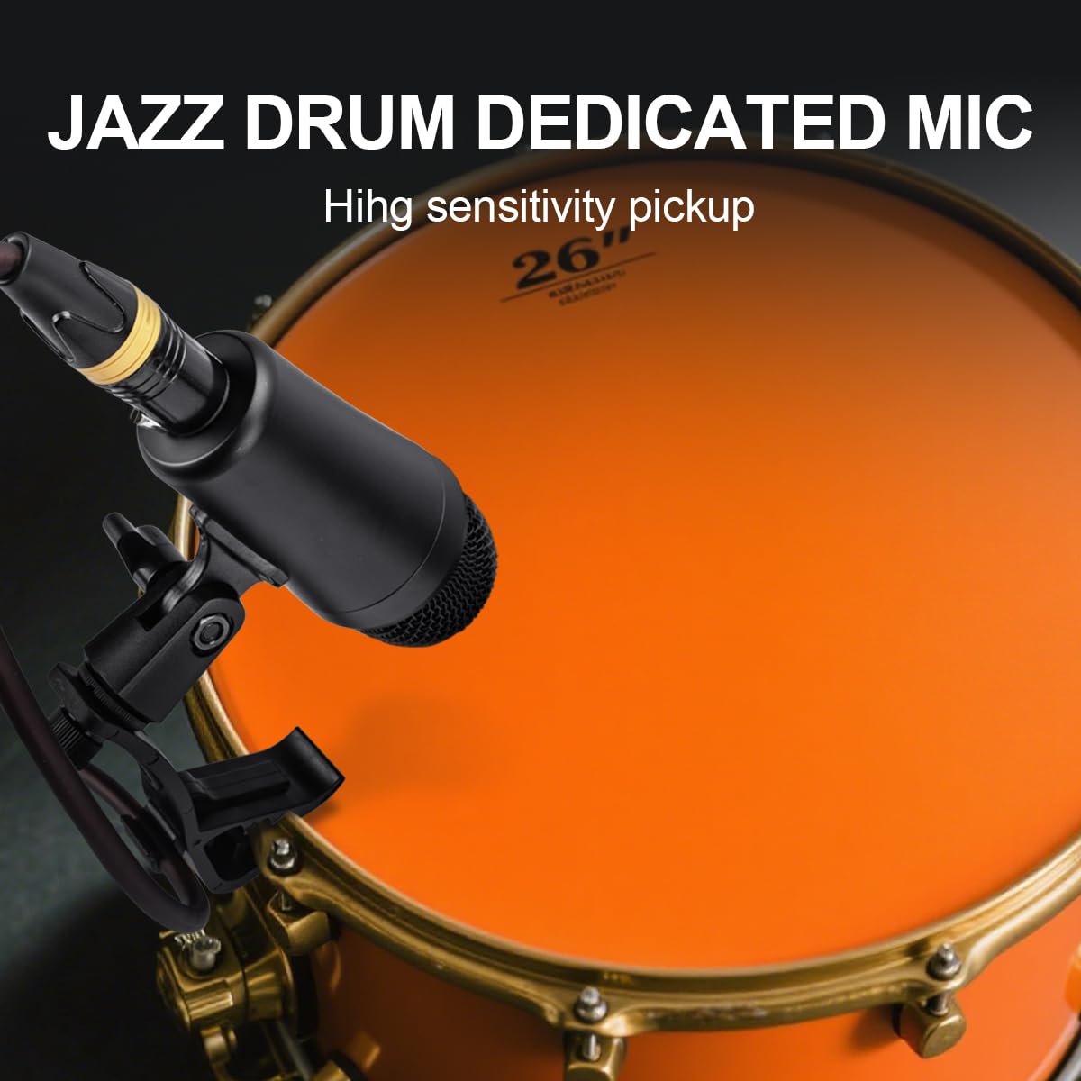 INMix G7 Zestaw 7 dynamicznych mikrofonów przewodowych do perkusji (cały metal), Kick Bass, Tom/werbel i talerze, do perkusji, głosu, innych instrumentów z gwintowanym klipsem, wkładkami,