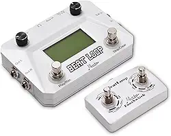 XCPHGFM Drum Machine Pedal Gravação Circular Guitar Looper Pedal 40 Drums Rhythm LCD Backlight Display para guitarra elétrica Entrada de 3,5 mm para fone de ouvido Controle de pedal externo