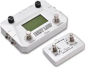 XCPHGFM Drum Machine Pedal Gravação Circular Guitar Looper Pedal 40 Drums Rhythm LCD Backlight Display para guitarra elétrica Entrada de 3,5 mm para fone de ouvido Controle de pedal externo