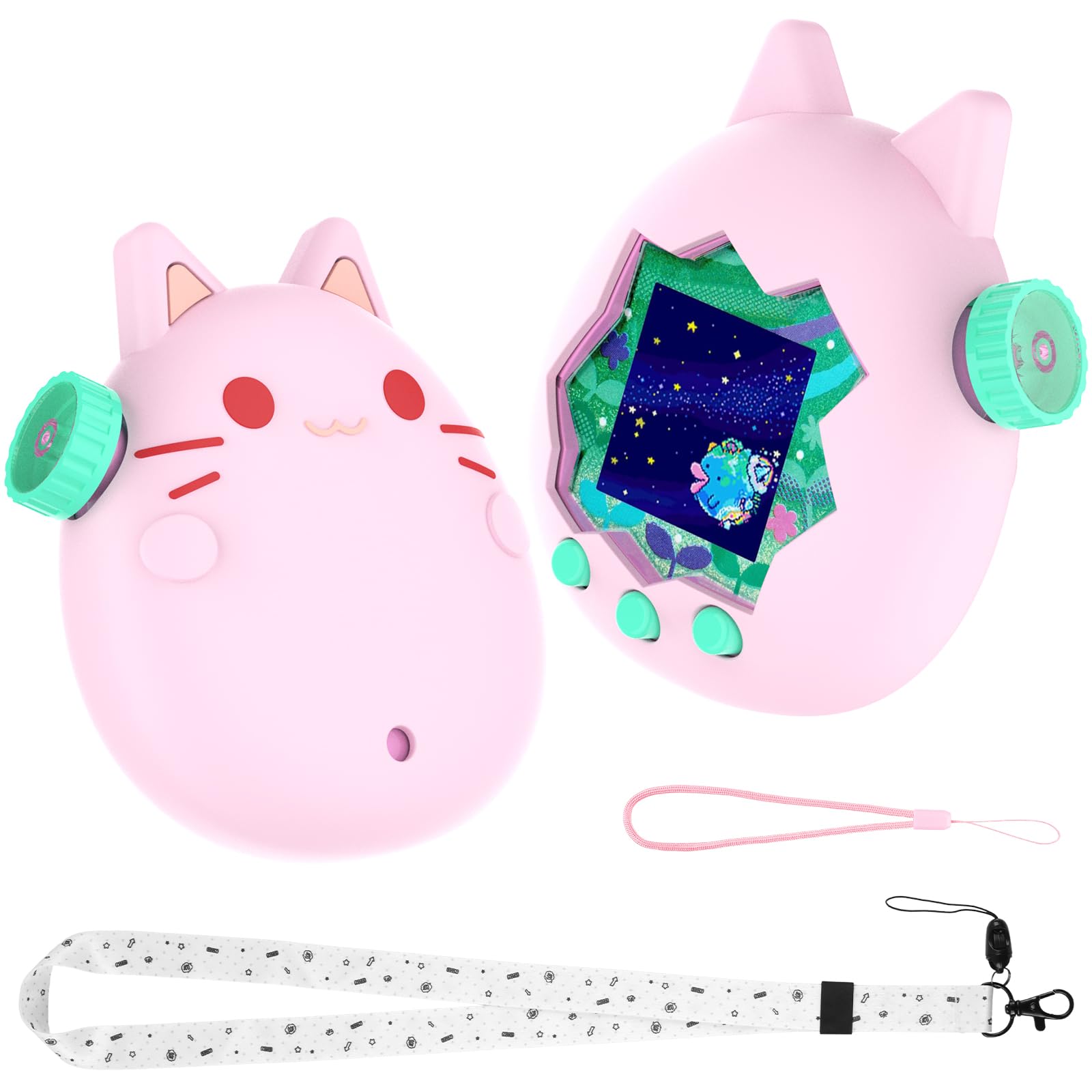 GeeRic Silicone Protective Case Compatible with Tamagotchi Paradise, Soft Shockproof Silicone Cover Skin with Precise Cutouts, Anti-Scratch & Anti-Drop Protection for Virtual Pet Device