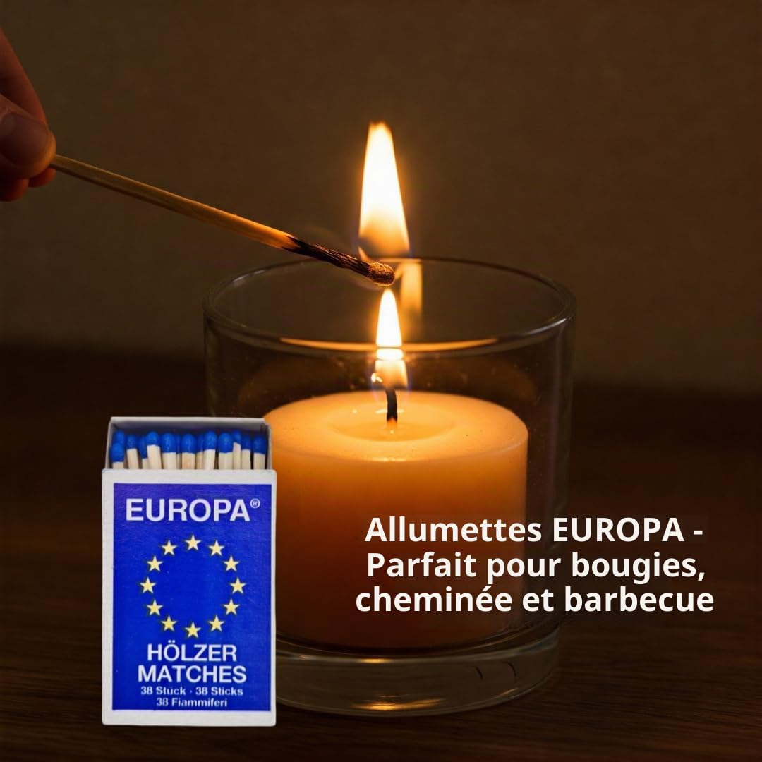 Allumettes EUROPA 100 boîtes, 10 x 10, bois d'europe, allumettes de sécurité