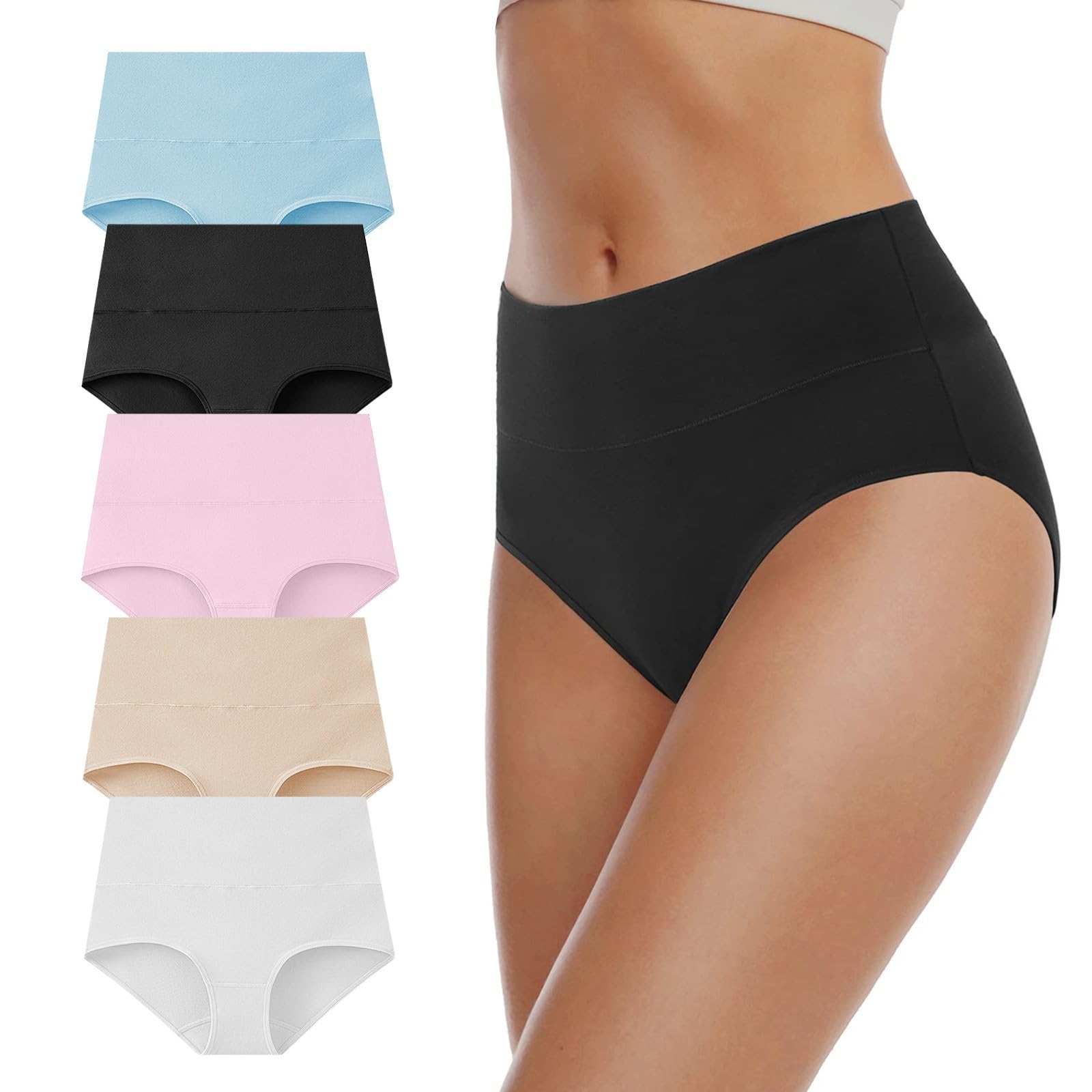 Bragas Mujer Algodon Ropa Interior Mujer 5 Pack Braga Bikini Menstrual | Braguitas sin Costuras Mujer Cuecas Mulher Altas Panties Invisible Cotton Underwear Women Tanga Verano