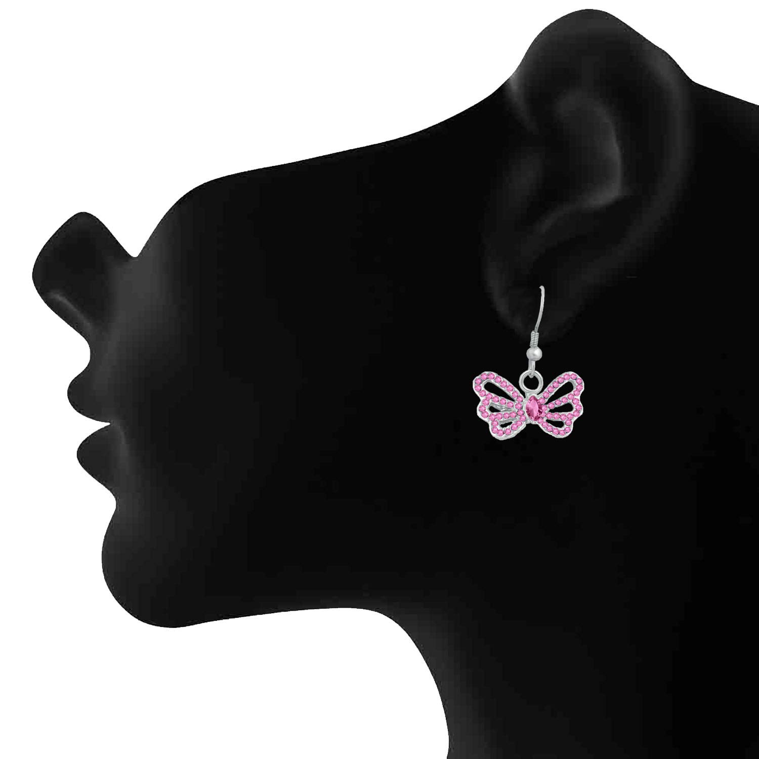 Rhodium Plated Butterfly Earrings ER1193751RPin