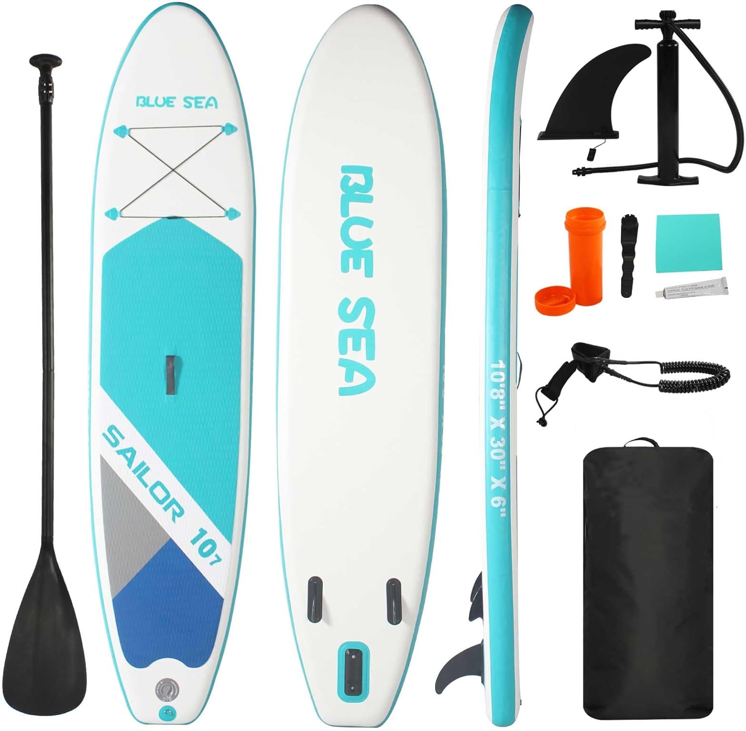 Inflatable Stand up Paddle Board, Extra Wide SUP, with Premium Paddleboard Accessories, Hand Pump, Backpack, Adult & Youth, for Yoga Fishing Paddling