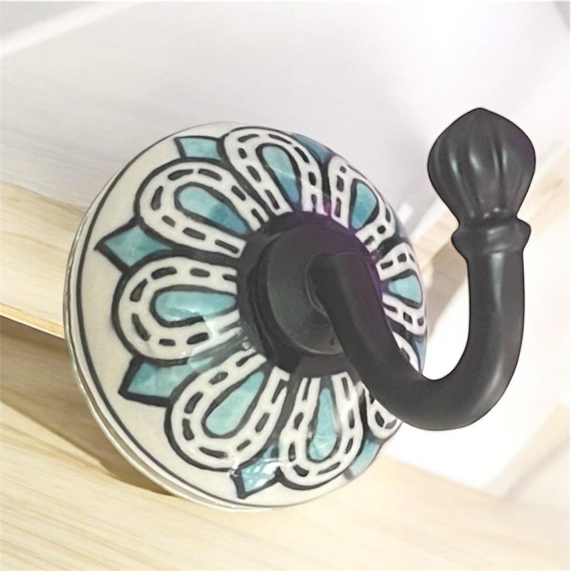 Handmade Ceramic Wall Hooks - Orange Pack of 2 -6