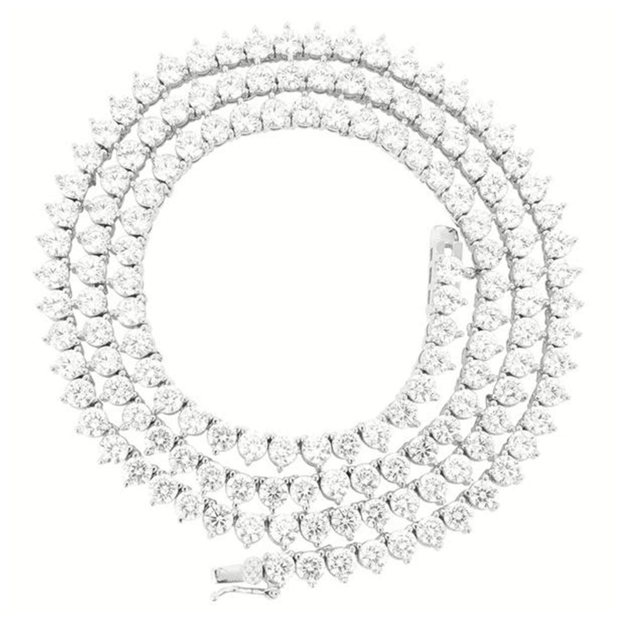 Unisex 1 Row Tennis Necklace Choker Chain Lab Created Diamonds 4MM 3 Prong Stone One Row Tennis Solitaires Multi Color 16-24 inches Bracelet 6.5-8.5