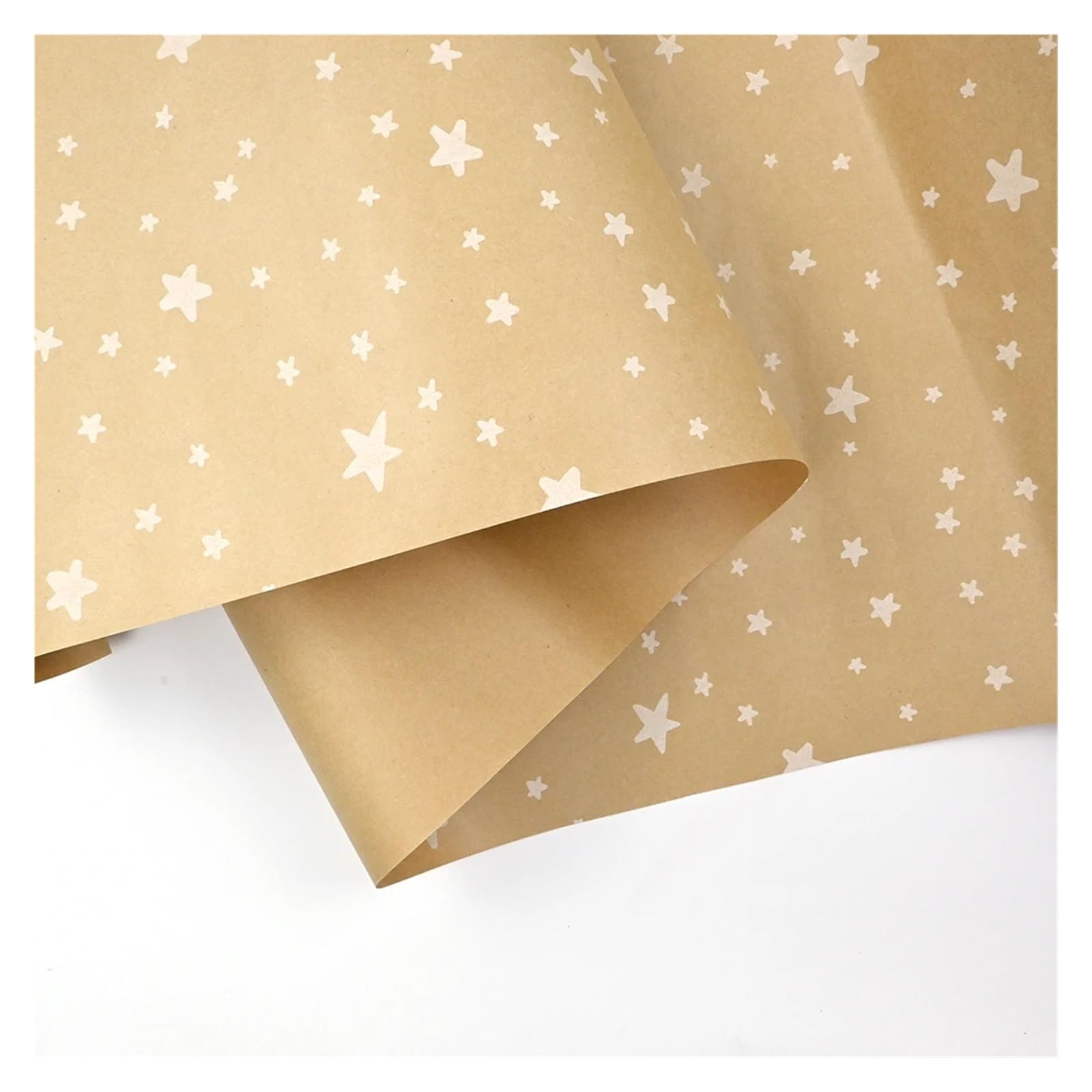 1 Rolle Geschenkpapier mit Sternenmuster, Geschenkpapierrolle for Weihnachten und Geburtstage, braunes Kraftpapier for Geburtstag und Weihnachten