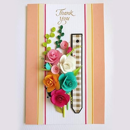 Swapnil Arts Handmade 3d Paper Quilling Thank You Greeting Card Gift For Colleague Friend Amazon In Office Products