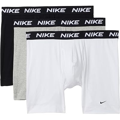Nike All Day Cotton Stretch with Fly Boxer Brief 3-Pack white/heather grey/black