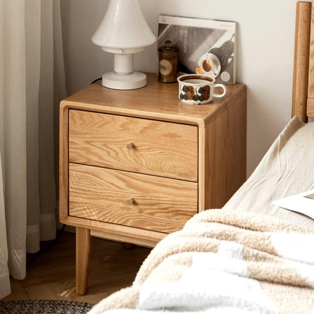 Indoor Bedside Table with Double Drawers, Storage Cabinet, Living Room Coffee Table/Side Table, Suitable for Bedroom and Office.