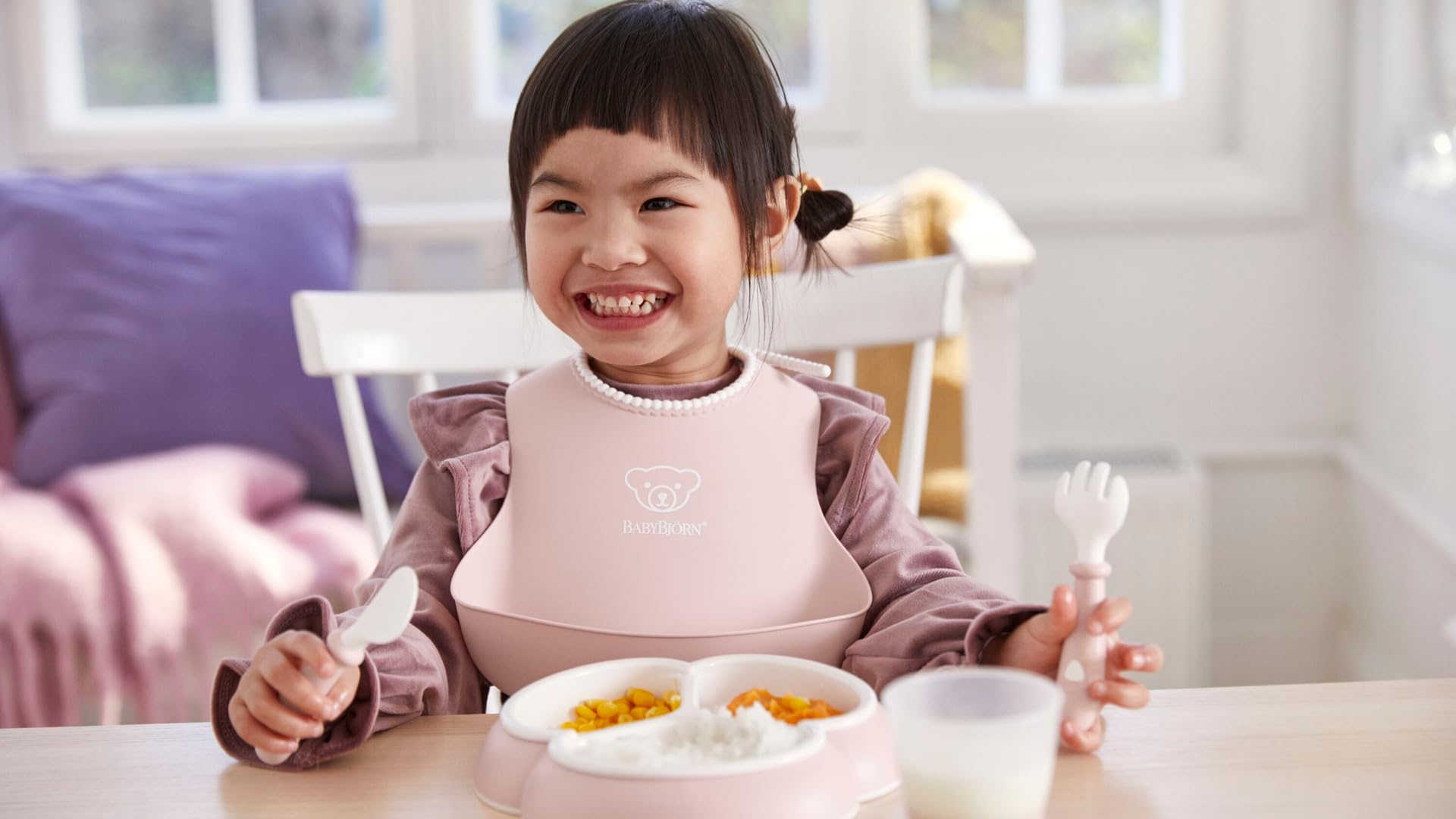 BabyBjörn Service de table, 8 pièces, rose poudré