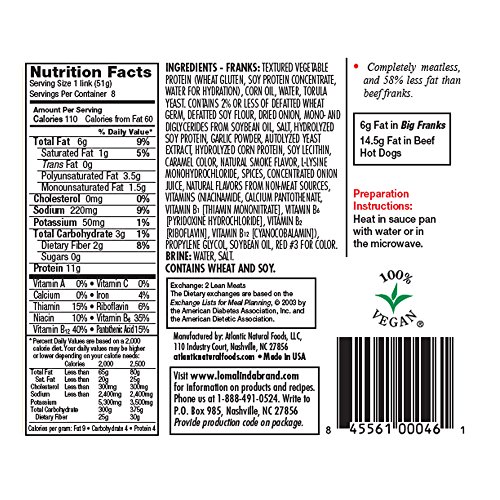 Loma Linda - Plant-Based Meat Substitutes (Big Franks, 3 pack) - Thumbnail 6