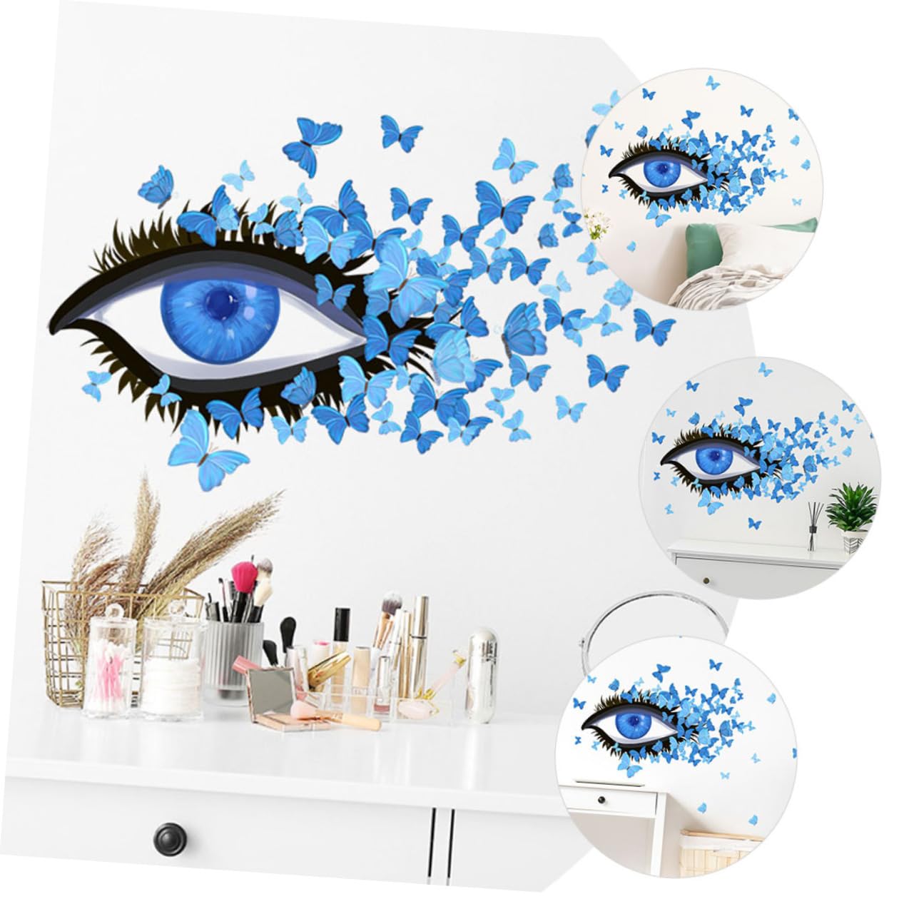 OSALADI 6pezzi Adesivi Murali Decorativi Con Design Di Occhi e Farfalle Facili Da Applicare Su Superfici Lisce Decorazione Creativa Per Camera Da Letto e Accessori Per La Casa