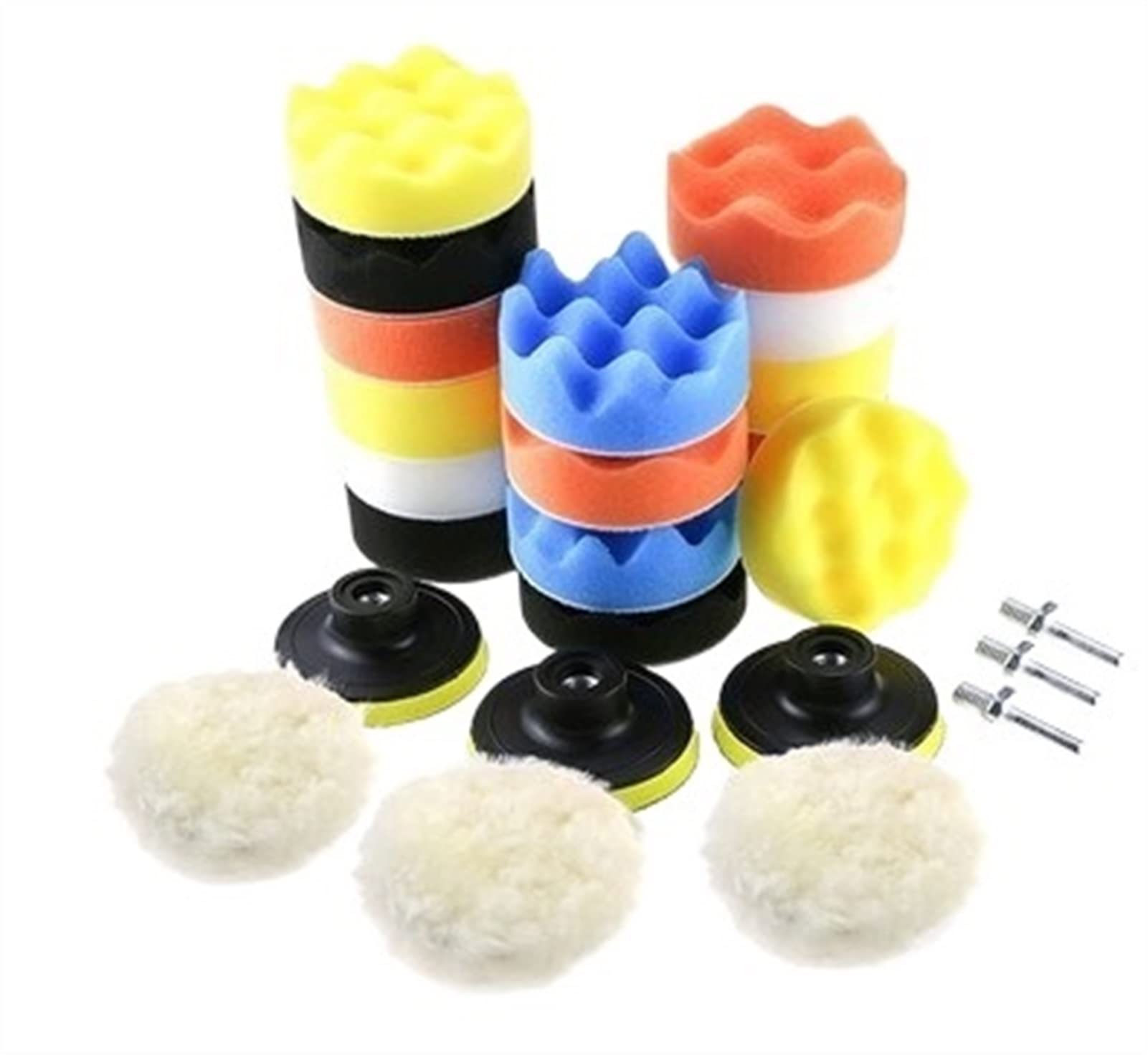Kit Herramientas Pulidor de Faros de Coche, Herramienta de reparación de Limpieza y Encerado de Ruedas, Accesorios de Taladro Caja Herramientas(25Pcs Set)