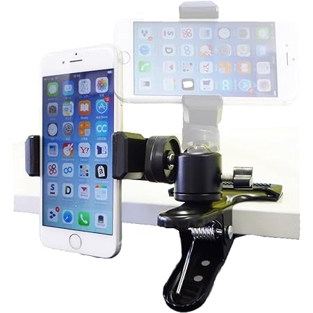 Amazon Nanmara Iphone スマホ クリップ ホルダー 角度自由自在 強力クリップでしっかり固定 いろんな場所で使える スタンド アーム 三脚 縦置き 横置き 車載 スタンド 通販
