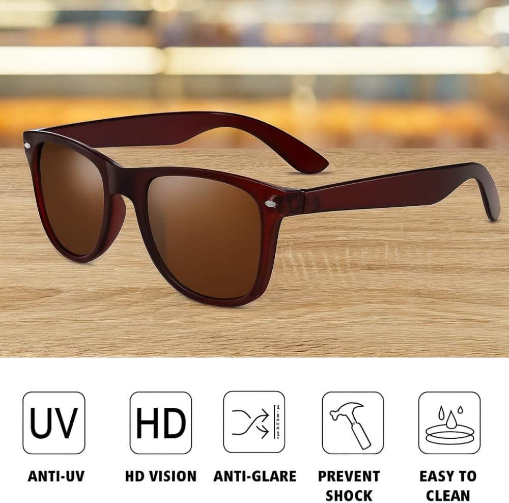 3-Pack Polarized Sunglasses for Women & Men – UV400 Protection, Outdoor Shades for Driving, Fishing, and Sports - 3 Colors (Grey/Brown/Silver) - Image 4