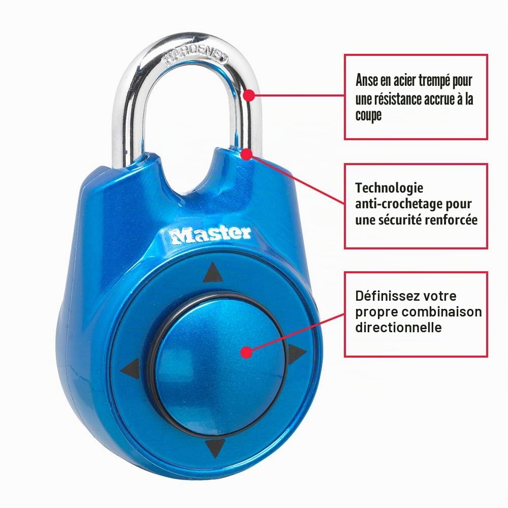 Master Lock 1500iD Locker Lock Set Your Own Cadenas à combinaison directionnelle Bleu