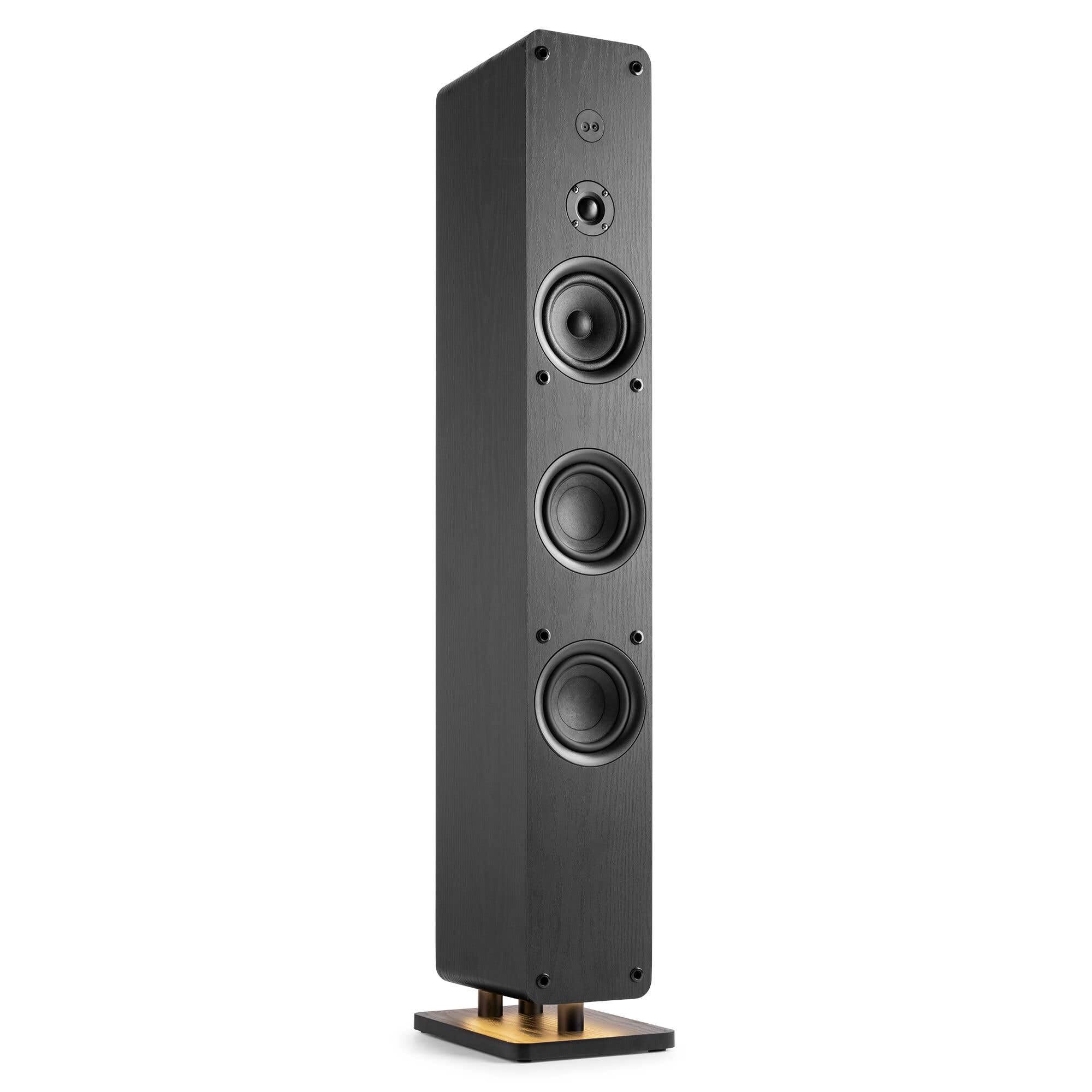 Audizio Arco – Altoparlante attivo con Bluetooth 5.4 – 160 Watt, impianto musicale e sistema audio home cinema, luce LED – USB, AUX, Optical, con telecomando – TWS – Nero