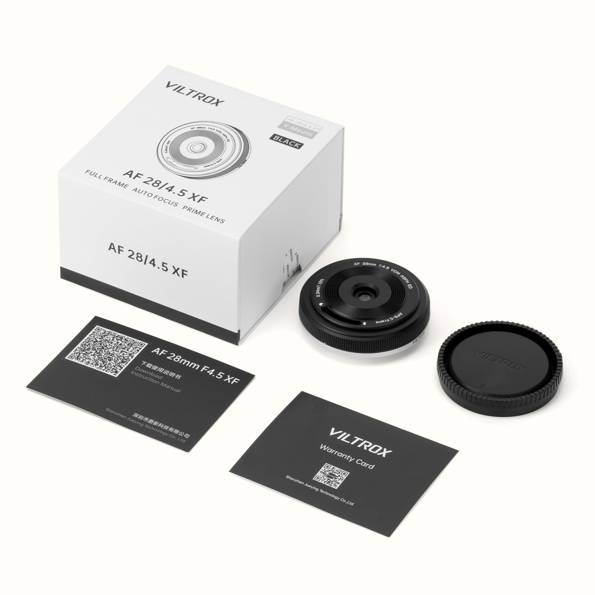 VILTROX 28mm f/4.5 F4.5 XF Objetivo Pancake Enfoque Automático Gran Angular de Tamaño Chips Objetivo Compatible con Cámaras Fujifilm X-Mount X-A1 X-A2 X-A3 X-A5 X-H1 X-T1 X-T100 X-PRO1 y más