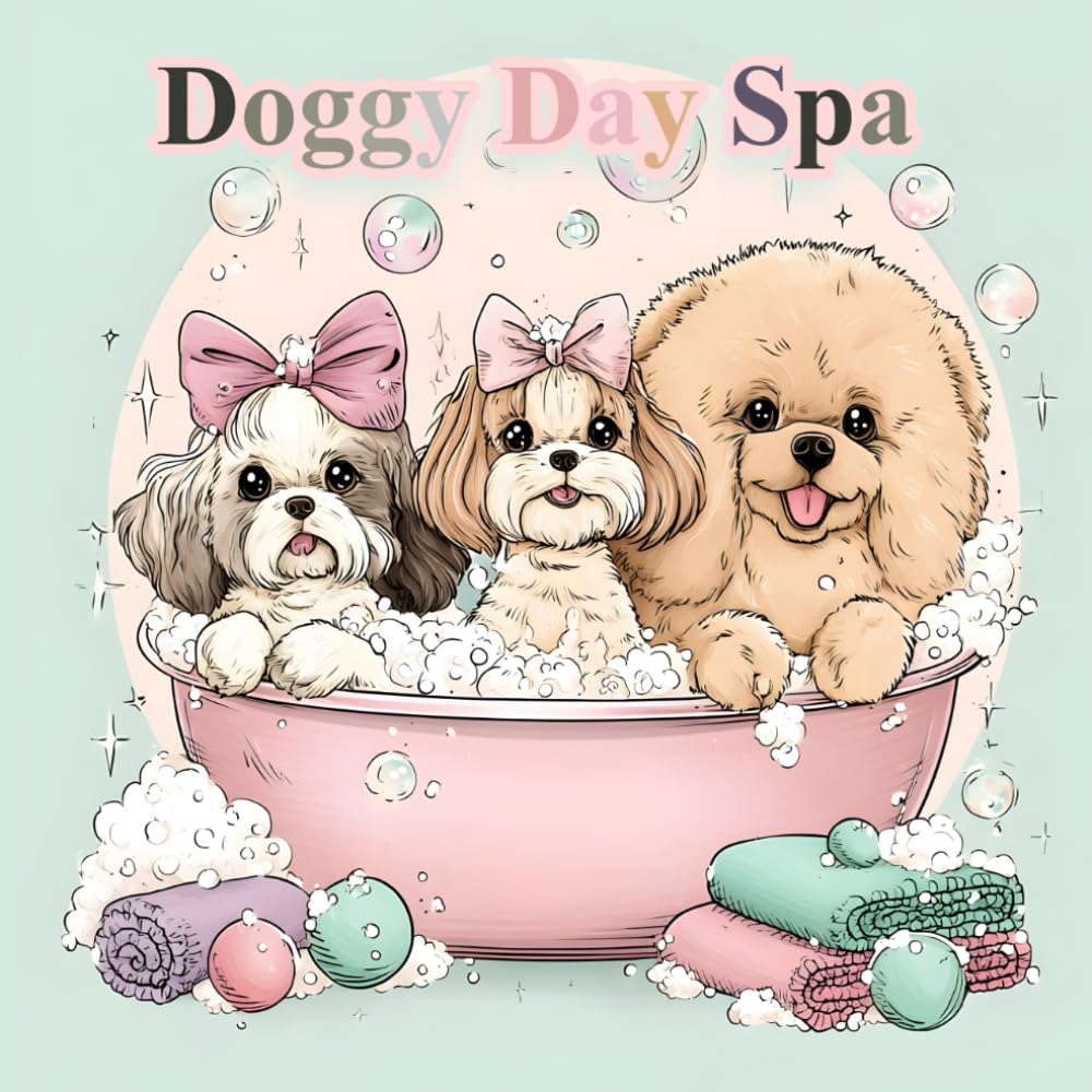 Doggy Day Spa: Kawaii Dog Colouring Book for Relaxation & Fun