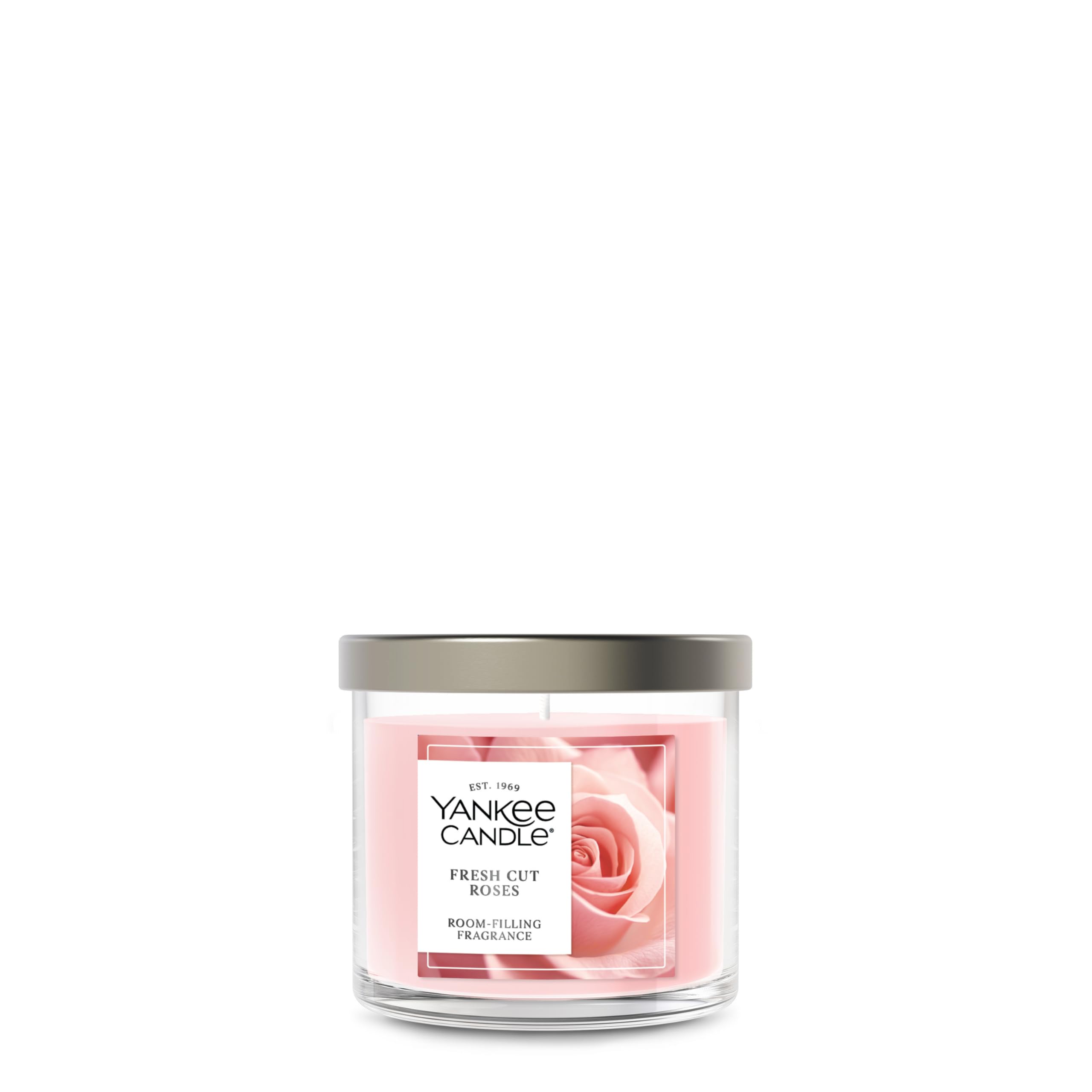 Yankee Candle Small Tumbler Scented Candle with up to 40 Hour Burn Time, Premium Plant Wax Blend for Consistent Burn, 4.3 oz Tumbler Candle with Room Filling Fragrance, Fresh Cut Roses