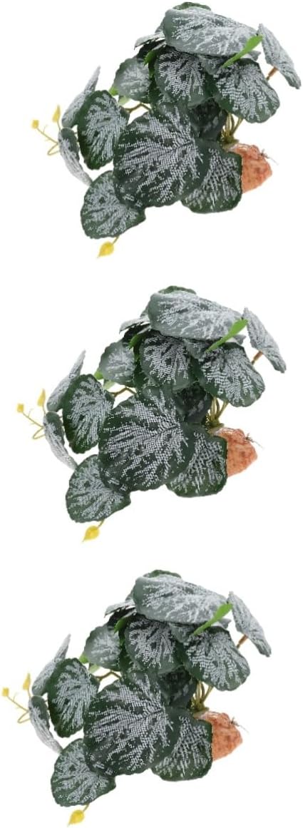 DOITOOL 3pcs Reptile Plant Decor Artificial Plant Accessory for Reptile Tanks for Lizard and Snake Habitats Easy to Install -Looking Terrarium Decoration