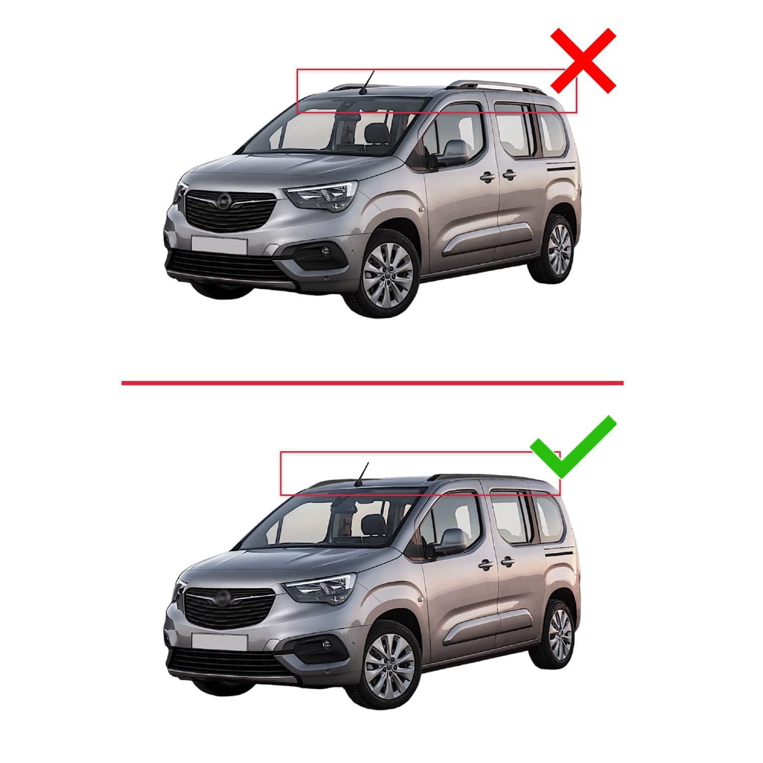 Compatible con Opel Combo E Life 2023-2026 Modelo Ace-2 Barra de Techo Auto Portaequipajes Barras Transversales Negro Aluminio 2 Barras