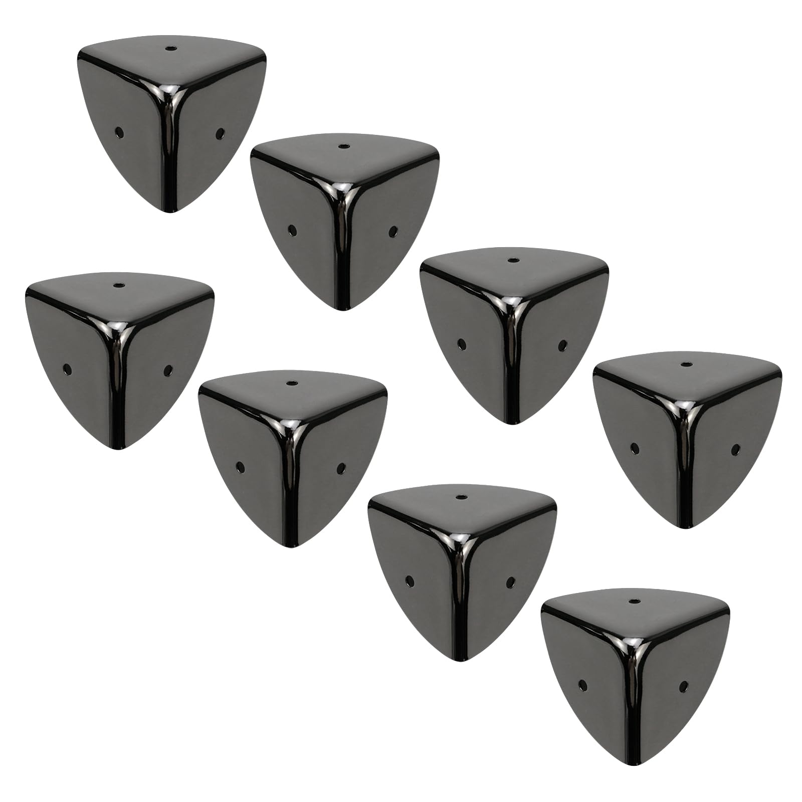 T Tulead Iron Corner Protectors Black Decorative Box Edge Cover 39mm/1.53" Box Cabinet Edge Safety Guards 8PCS with Screws