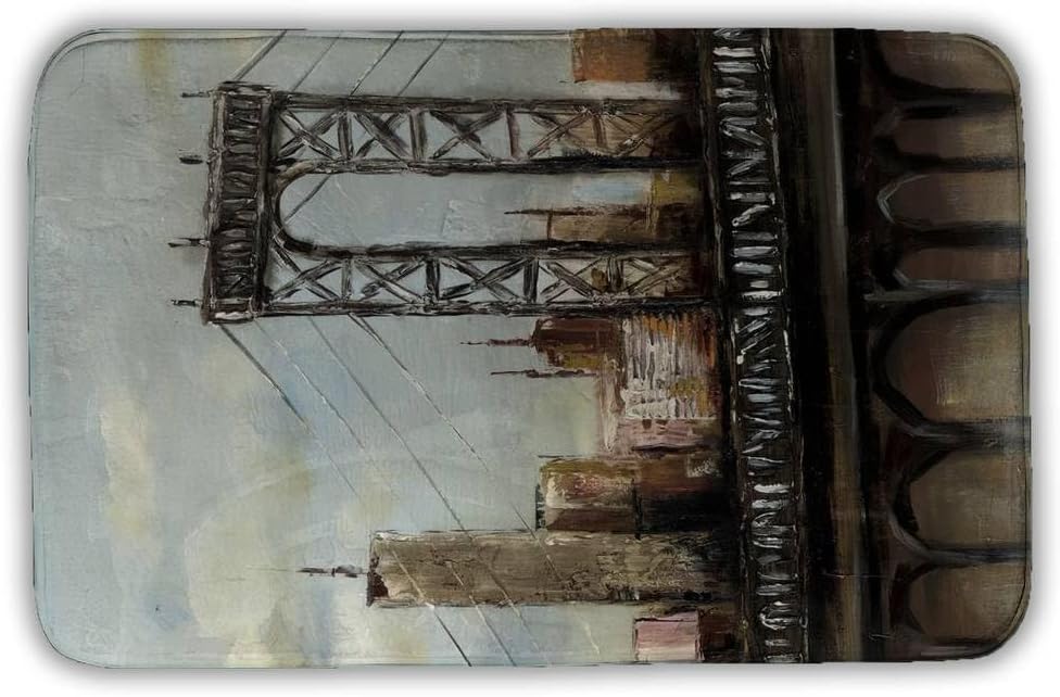 Begin Home Decor 5930-3421-CI21 21 x 34 in. City Bridge By a Cloudy Day Bath Mat - Home Decor Accent