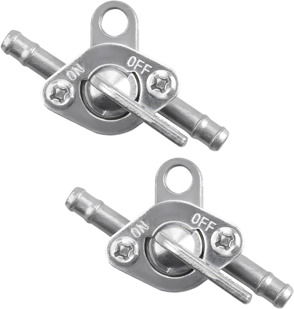 Wevdn 2 PCS Inline Fuel Tank Tap Valve, 6mm Motorcycle Inline Gas Fuel Petcock Shut Off Switch, Fuel Tank Tap Valve On-Off Switch for ATV 50cc 70cc 90cc 110cc 125cc 140cc 150cc (2 PCS)