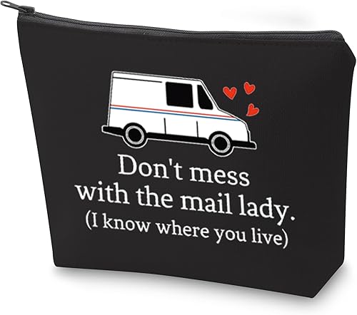 Miniatura 8 de ZJXHPO Divertido portador de correo de agradecimiento, no ensucies con el correo para mujer, bolsa de cosméticos para el trabajador postal, bolsa